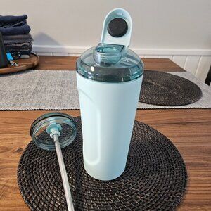Brumate multishaker 26 oz cup with spout and straw lid, blue